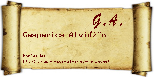 Gasparics Alvián névjegykártya